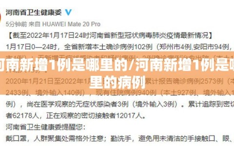 河南新增1例是哪里的/河南新增1例是哪里的病例