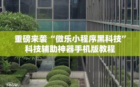 重磅来袭“微乐小程序黑科技”科技辅助神器手机版教程