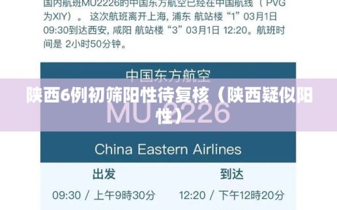 陕西6例初筛阳性待复核（陕西疑似阳性）