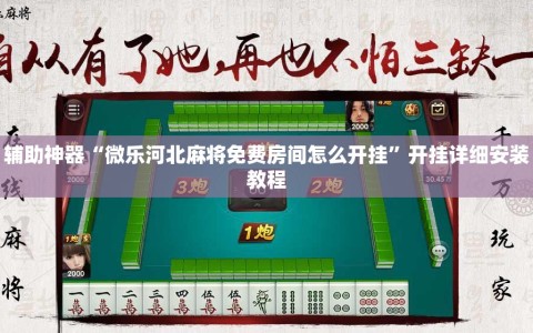 辅助神器“微乐河北麻将免费房间怎么开挂”开挂详细安装教程