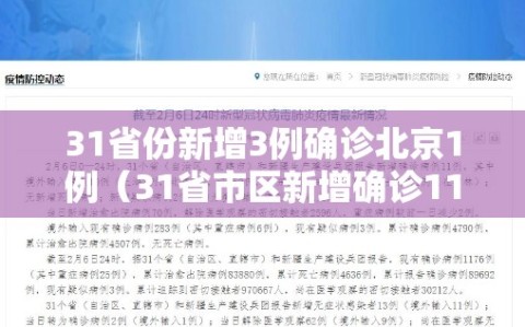 31省份新增3例确诊北京1例（31省市区新增确诊11例本土6例均在北京,境外输入5例）