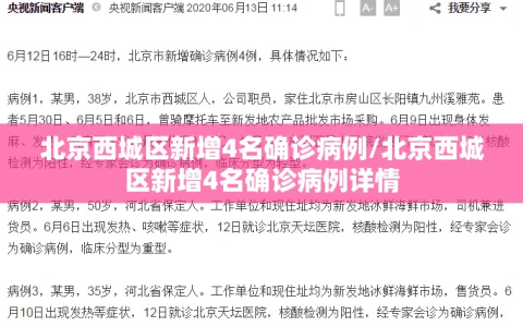 北京西城区新增4名确诊病例/北京西城区新增4名确诊病例详情