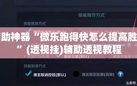 辅助神器“微乐跑得快怎么提高胜率”(透视挂)辅助透视教程