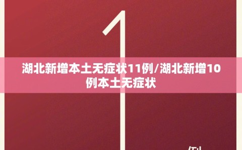 湖北新增本土无症状11例/湖北新增10例本土无症状