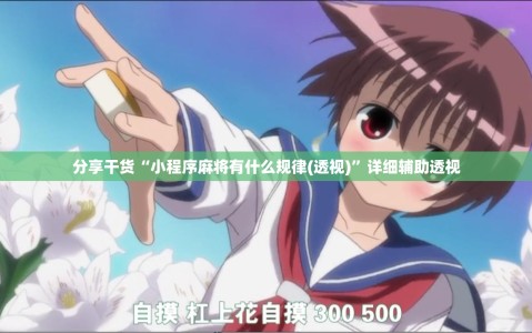分享干货“小程序麻将有什么规律(透视)”详细辅助透视