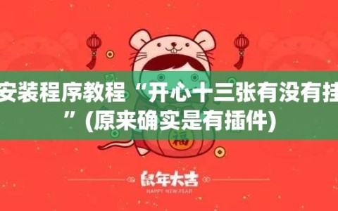 安装程序教程“开心十三张有没有挂”(原来确实是有插件)