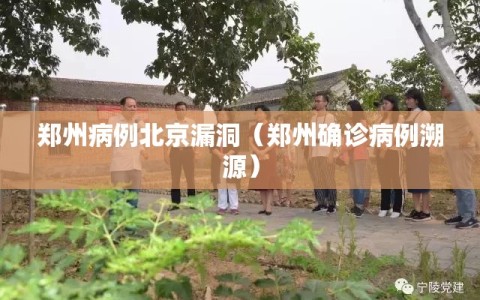 郑州病例北京漏洞（郑州确诊病例溯源）