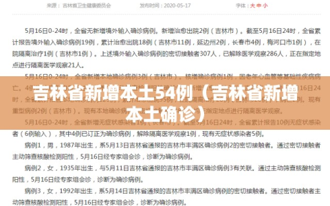 吉林省新增本土54例（吉林省新增本土确诊）