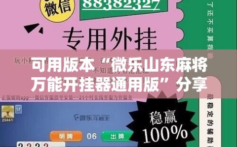 可用版本“微乐山东麻将万能开挂器通用版”分享装挂详细步骤