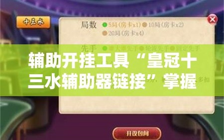 辅助开挂工具“皇冠十三水辅助器链接”掌握辅助功能必胜规则