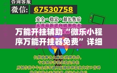 万能开挂辅助“微乐小程序万能开挂器免费”详细开挂玩法