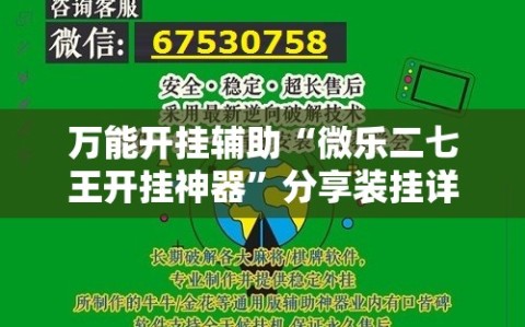 万能开挂辅助“微乐二七王开挂神器”分享装挂详细步骤