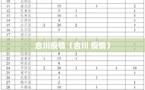合川疫情（合川 疫情）