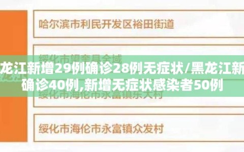 黑龙江新增29例确诊28例无症状/黑龙江新增确诊40例,新增无症状感染者50例