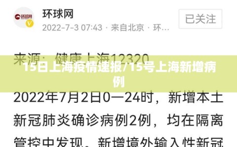 15日上海疫情速报/15号上海新增病例
