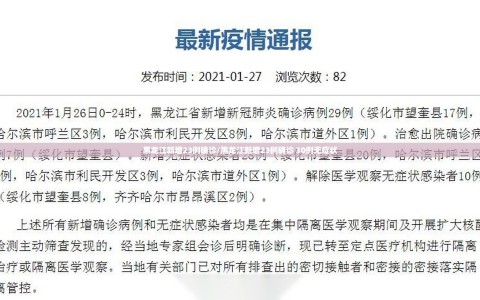 黑龙江新增23例确诊/黑龙江新增23例确诊 30例无症状