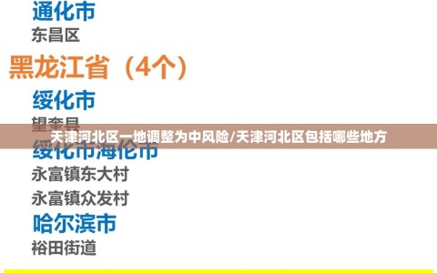 天津河北区一地调整为中风险/天津河北区包括哪些地方