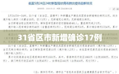 31省区市新增确诊17例