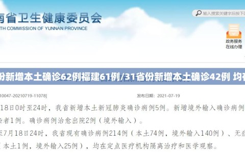 31省份新增本土确诊62例福建61例/31省份新增本土确诊42例 均在福建