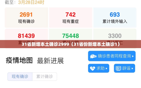 31省新增本土确诊2999（31省份新增本土确诊1）