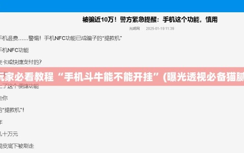 玩家必看教程“手机斗牛能不能开挂”(曝光透视必备猫腻)