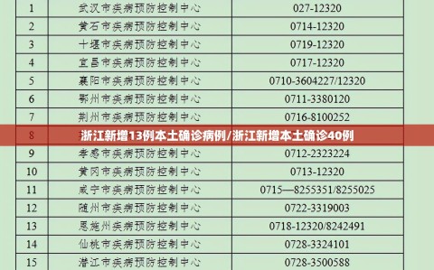 浙江新增13例本土确诊病例/浙江新增本土确诊40例