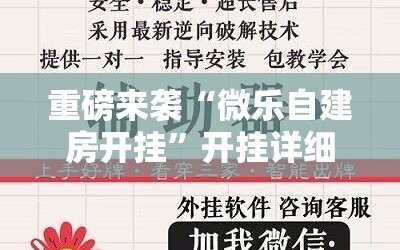 重磅来袭“微乐自建房开挂”开挂详细安装教程