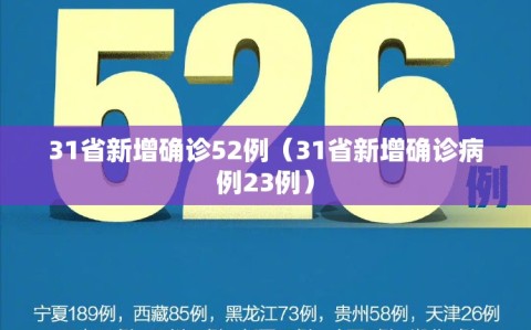 31省新增确诊52例（31省新增确诊病例23例）
