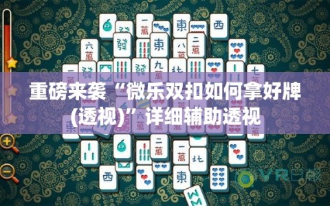 重磅来袭“微乐双扣如何拿好牌(透视)”详细辅助透视