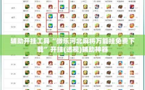 辅助开挂工具“微乐河北麻将万能挂免费下载”开挂(透视)辅助神器