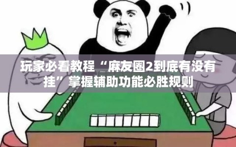 玩家必看教程“麻友圈2到底有没有挂”掌握辅助功能必胜规则