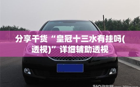 分享干货“皇冠十三水有挂吗(透视)”详细辅助透视
