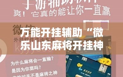 万能开挂辅助“微乐山东麻将开挂神器微乐捉老麻子开挂神器”开挂详细安装教程