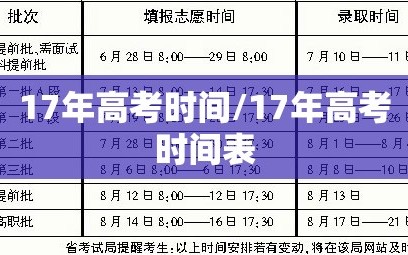 17年高考时间/17年高考时间表
