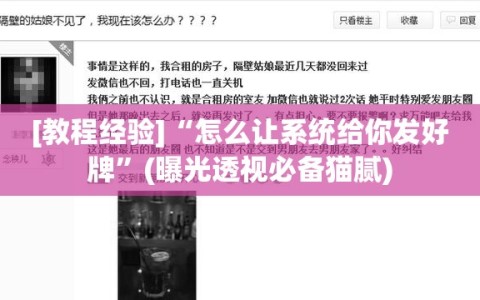 [教程经验]“怎么让系统给你发好牌”(曝光透视必备猫腻)