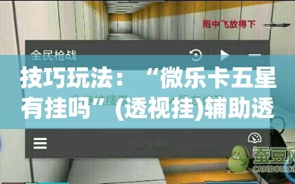 技巧玩法：“微乐卡五星有挂吗”(透视挂)辅助透视教程