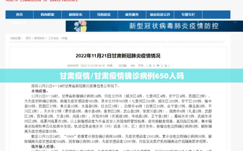 甘肃疫情/甘肃疫情确诊病例650人吗