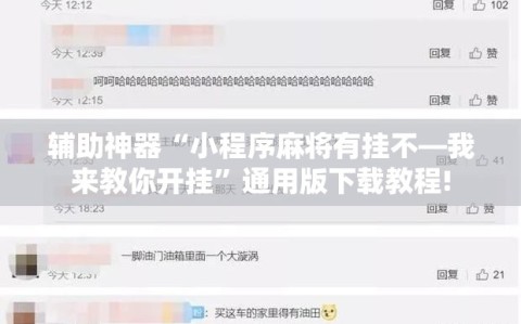 辅助神器“小程序麻将有挂不—我来教你开挂”通用版下载教程!