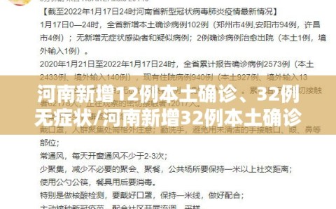 河南新增12例本土确诊、32例无症状/河南新增32例本土确诊病例