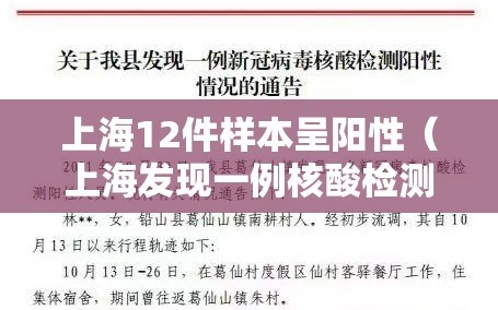 上海12件样本呈阳性（上海发现一例核酸检测阳性）