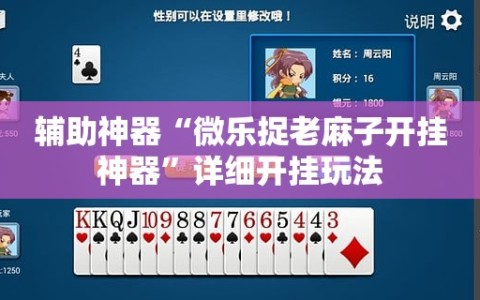 辅助神器“微乐捉老麻子开挂神器”详细开挂玩法