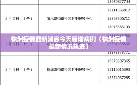 株洲疫情最新消息今天新增病例（株洲疫情最新情况轨迹）