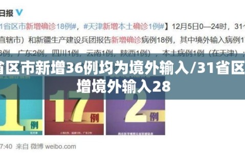 31省区市新增36例均为境外输入/31省区市新增境外输入28