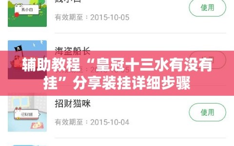 辅助教程“皇冠十三水有没有挂”分享装挂详细步骤