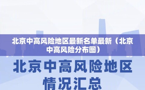 北京中高风险地区最新名单最新（北京中高风险分布图）