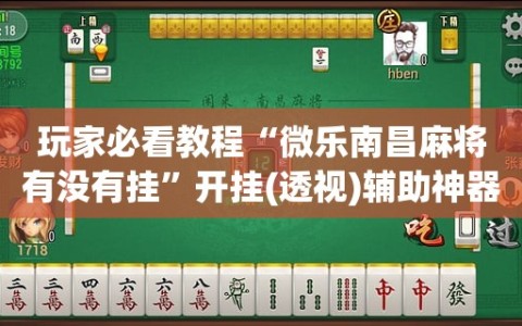 玩家必看教程“微乐南昌麻将有没有挂”开挂(透视)辅助神器